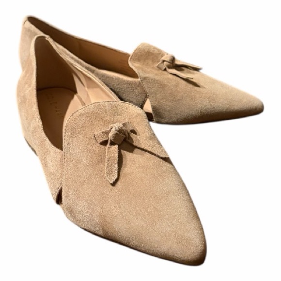 Cole Haan Viola Skimmer Elegant Tan Suede Women's Loafers with Cut Out Details. - Picture 6 of 8